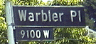 Warbler Pl. sign