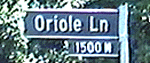 Oriole Lane sign