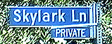 Skylark Lane sign
