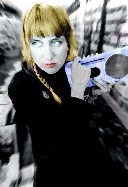 Cindy Lee with radio